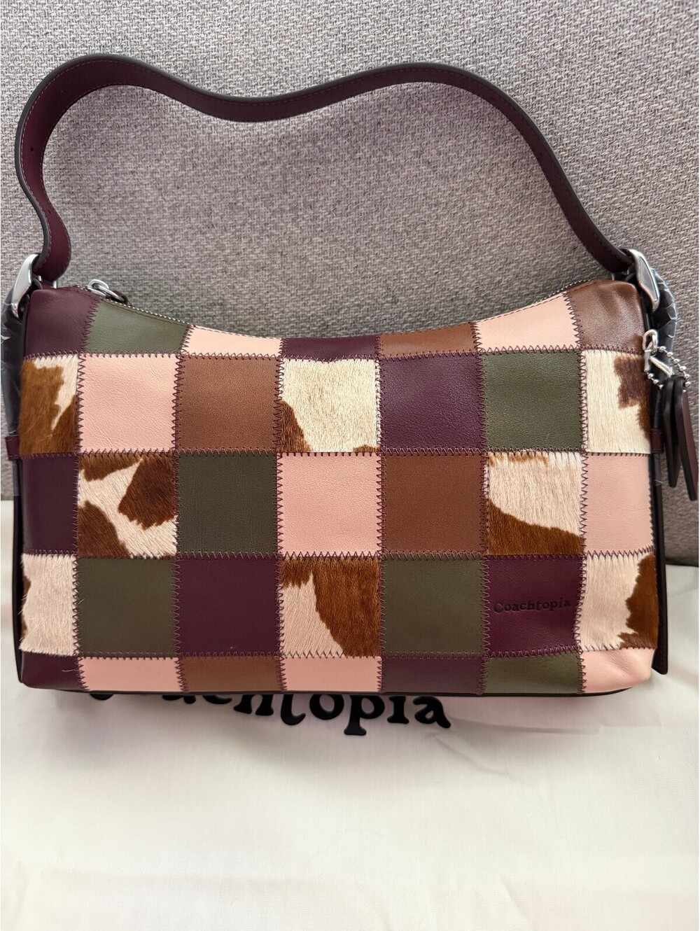 NWT Coachtopia Alter/Ego Slouchy Shoulder Bag in Merlot/Olive Multi Cowhide